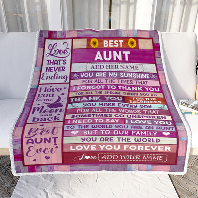 Personalized Mothers Day Blanket Gifts For Aunt From Niece Nephew Wood Best Aunt Present Birthday For Aunts Auntie Christmas Custom Fleece Throw Blanket | teecentury