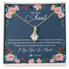 Alluring Beauty Necklace 18K Yellow Gold Finish | Personalized My Dear Aunt Necklace From Niece Thank You For Being The Best Aunt Ever Pendant Jewelry Birthday Mothers Day Christmas Customized Message Card | teecentury