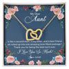 Interlocking Hearts Necklace 18K Yellow Gold Finish | Personalized My Dear Aunt Necklace From Niece Thank You For Being The Best Aunt Ever Pendant Jewelry Birthday Mothers Day Christmas Customized Message Card | teecentury