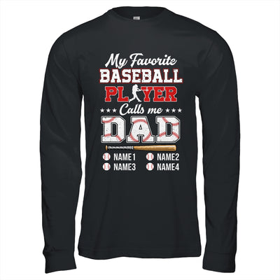 Personalized My Favorite Baseball Player Calls Me Dad Custom Kids Name Fathers Day Birthday Christmas Shirt & Hoodie | teecentury