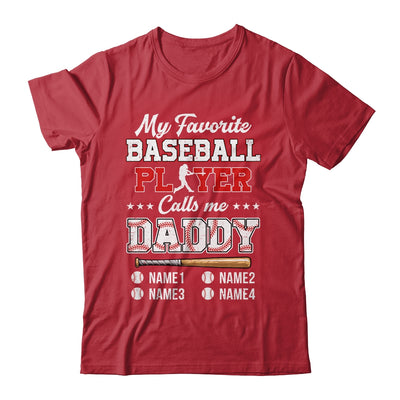 Personalized My Favorite Baseball Player Calls Me Daddy Custom Kids Name Fathers Day Birthday Christmas Shirt & Hoodie | teecentury