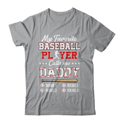 Personalized My Favorite Baseball Player Calls Me Daddy Custom Kids Name Fathers Day Birthday Christmas Shirt & Hoodie | teecentury