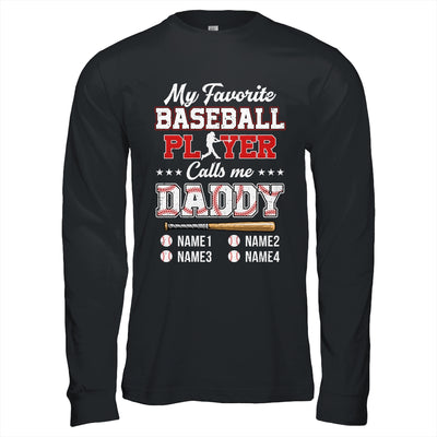 Personalized My Favorite Baseball Player Calls Me Daddy Custom Kids Name Fathers Day Birthday Christmas Shirt & Hoodie | teecentury