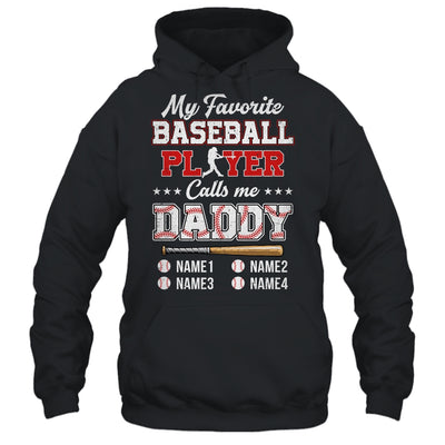 Personalized My Favorite Baseball Player Calls Me Daddy Custom Kids Name Fathers Day Birthday Christmas Shirt & Hoodie | teecentury