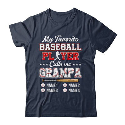 Personalized My Favorite Baseball Player Calls Me Grampa Custom Kids Name Fathers Day Birthday Christmas Shirt & Hoodie | teecentury