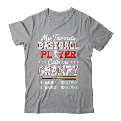 Personalized My Favorite Baseball Player Calls Me Grampy Custom Kids Name Fathers Day Birthday Christmas Shirt & Hoodie | teecentury