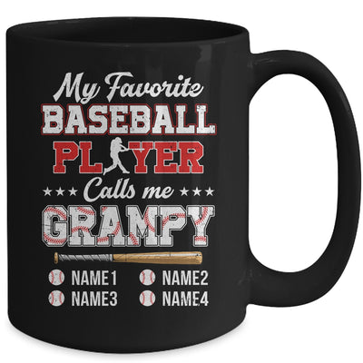 Personalized My Favorite Baseball Player Calls Me Grampy Custom Kids Name Fathers Day Birthday Christmas Mug | teecentury