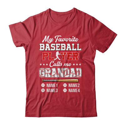 Personalized My Favorite Baseball Player Calls Me Grandad Custom Kids Name Fathers Day Birthday Christmas Shirt & Hoodie | teecentury