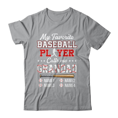 Personalized My Favorite Baseball Player Calls Me Grandad Custom Kids Name Fathers Day Birthday Christmas Shirt & Hoodie | teecentury