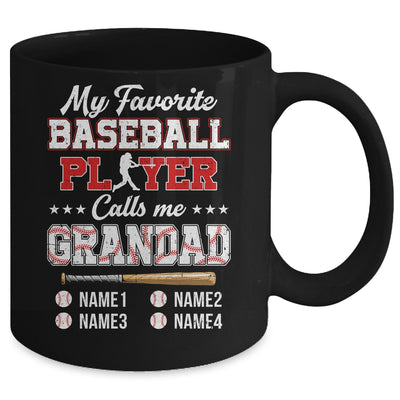 Personalized My Favorite Baseball Player Calls Me Grandad Custom Kids Name Fathers Day Birthday Christmas Mug | teecentury
