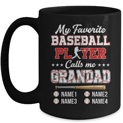 Personalized My Favorite Baseball Player Calls Me Grandad Custom Kids Name Fathers Day Birthday Christmas Mug | teecentury