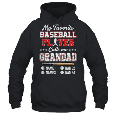 Personalized My Favorite Baseball Player Calls Me Grandad Custom Kids Name Fathers Day Birthday Christmas Shirt & Hoodie | teecentury