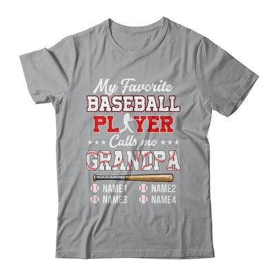 Personalized My Favorite Baseball Player Calls Me Grandpa Custom Kids Name Fathers Day Birthday Christmas Shirt & Hoodie | teecentury