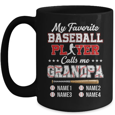 Personalized My Favorite Baseball Player Calls Me Grandpa Custom Kids Name Fathers Day Birthday Christmas Mug | teecentury