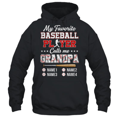 Personalized My Favorite Baseball Player Calls Me Grandpa Custom Kids Name Fathers Day Birthday Christmas Shirt & Hoodie | teecentury