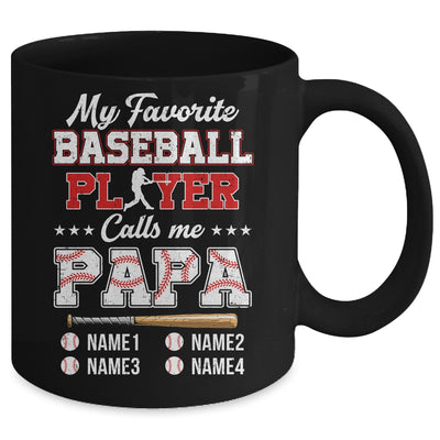 Personalized My Favorite Baseball Player Calls Me Papa Custom Kids Name Fathers Day Birthday Christmas Mug | teecentury