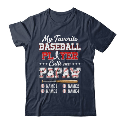 Personalized My Favorite Baseball Player Calls Me Papaw Custom Kids Name Fathers Day Birthday Christmas Shirt & Hoodie | teecentury