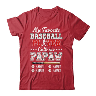 Personalized My Favorite Baseball Player Calls Me Papaw Custom Kids Name Fathers Day Birthday Christmas Shirt & Hoodie | teecentury