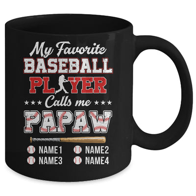 Personalized My Favorite Baseball Player Calls Me Papaw Custom Kids Name Fathers Day Birthday Christmas Mug | teecentury