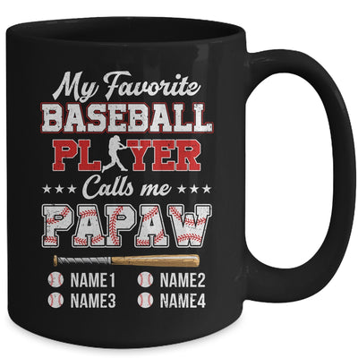 Personalized My Favorite Baseball Player Calls Me Papaw Custom Kids Name Fathers Day Birthday Christmas Mug | teecentury