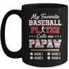 Personalized My Favorite Baseball Player Calls Me Papaw Custom Kids Name Fathers Day Birthday Christmas Mug | teecentury