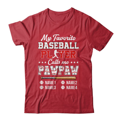 Personalized My Favorite Baseball Player Calls Me Pawpaw Custom Kids Name Fathers Day Birthday Christmas Shirt & Hoodie | teecentury