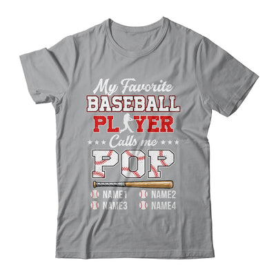 Personalized My Favorite Baseball Player Calls Me Pop Custom Kids Name Fathers Day Birthday Christmas Shirt & Hoodie | teecentury