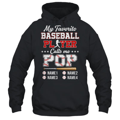Personalized My Favorite Baseball Player Calls Me Pop Custom Kids Name Fathers Day Birthday Christmas Shirt & Hoodie | teecentury