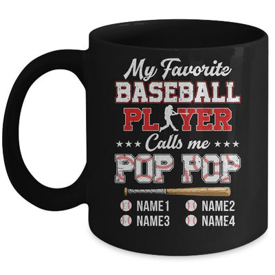 Personalized My Favorite Baseball Player Calls Me Pop Pop Custom Kids Name Fathers Day Birthday Christmas Mug | teecentury