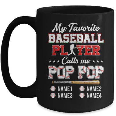 Personalized My Favorite Baseball Player Calls Me Pop Pop Custom Kids Name Fathers Day Birthday Christmas Mug | teecentury