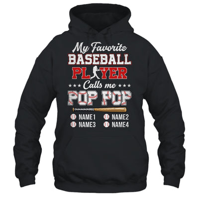 Personalized My Favorite Baseball Player Calls Me Pop Pop Custom Kids Name Fathers Day Birthday Christmas Shirt & Hoodie | teecentury