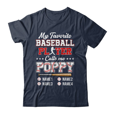Personalized My Favorite Baseball Player Calls Me Poppy Custom Kids Name Fathers Day Birthday Christmas Shirt & Hoodie | teecentury