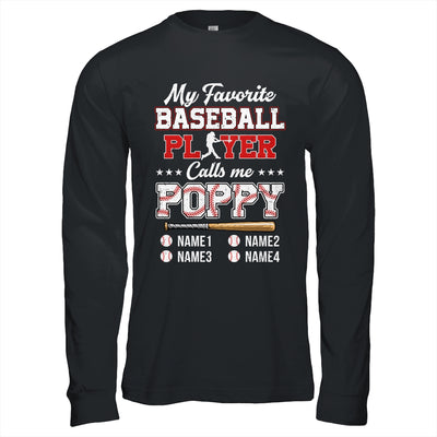 Personalized My Favorite Baseball Player Calls Me Poppy Custom Kids Name Fathers Day Birthday Christmas Shirt & Hoodie | teecentury