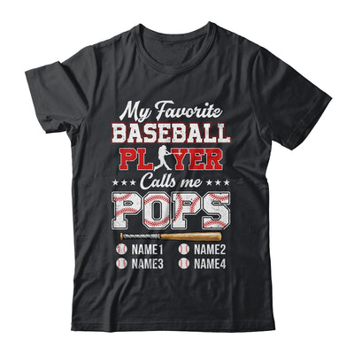 Personalized My Favorite Baseball Player Calls Me Pops Custom Kids Name Fathers Day Birthday Christmas Shirt & Hoodie | teecentury