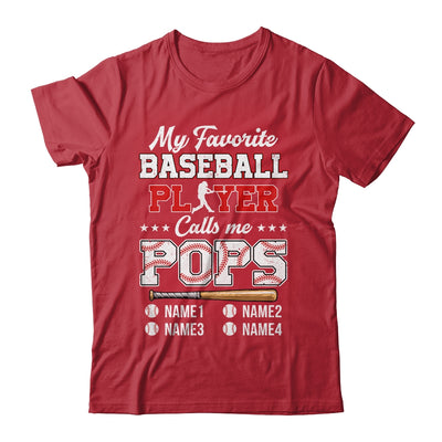 Personalized My Favorite Baseball Player Calls Me Pops Custom Kids Name Fathers Day Birthday Christmas Shirt & Hoodie | teecentury