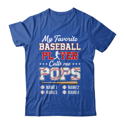 Personalized My Favorite Baseball Player Calls Me Pops Custom Kids Name Fathers Day Birthday Christmas Shirt & Hoodie | teecentury