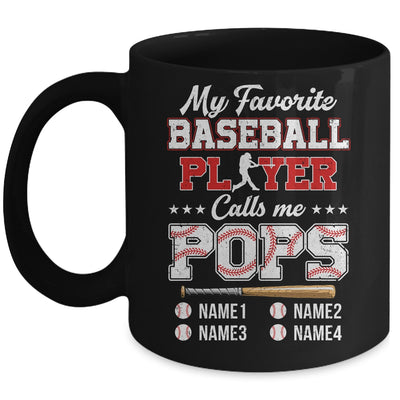 Personalized My Favorite Baseball Player Calls Me Pops Custom Kids Name Fathers Day Birthday Christmas Mug | teecentury