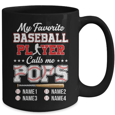 Personalized My Favorite Baseball Player Calls Me Pops Custom Kids Name Fathers Day Birthday Christmas Mug | teecentury