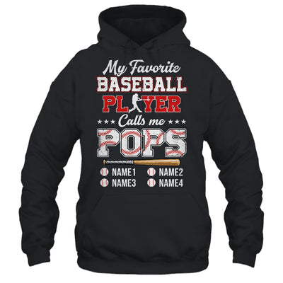 Personalized My Favorite Baseball Player Calls Me Pops Custom Kids Name Fathers Day Birthday Christmas Shirt & Hoodie | teecentury