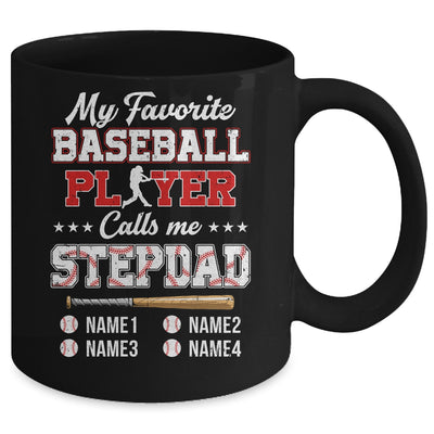 Personalized My Favorite Baseball Player Calls Me Stepdad Custom Kids Name Fathers Day Birthday Christmas Mug | teecentury