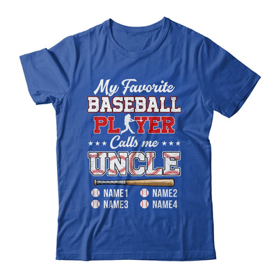 Personalized My Favorite Baseball Player Calls Me Uncle Custom Kids Name Fathers Day Birthday Christmas Shirt & Hoodie | teecentury