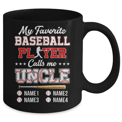 Personalized My Favorite Baseball Player Calls Me Uncle Custom Kids Name Fathers Day Birthday Christmas Mug | teecentury