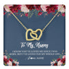 Interlocking Hearts Necklace 18K Yellow Gold Finish | 1 | Personalized Nanny Necklace I've Loved You My Whole Life Floral Nanny Birthday Mothers Day Christmas Customized Message Card | teecentury