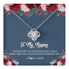 Love Knot Necklace 14K White Gold Finish | 1 | Personalized Nanny Necklace I've Loved You My Whole Life Floral Nanny Birthday Mothers Day Christmas Customized Message Card | teecentury
