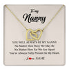 Interlocking Hearts Necklace 18K Yellow Gold Finish | 1 | Personalized Nanny Necklace You're Always In My Heart Nanny Birthday Mothers Day Christmas Jewelry Pendant Customized Gift Box Message Card | teecentury