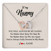 Interlocking Hearts Necklace Stainless Steel & Rose Gold Finish | 1 | Personalized Nanny Necklace You're Always In My Heart Nanny Birthday Mothers Day Christmas Jewelry Pendant Customized Gift Box Message Card | teecentury