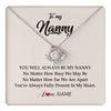 Love Knot Necklace 14K White Gold Finish | 1 | Personalized Nanny Necklace You're Always In My Heart Nanny Birthday Mothers Day Christmas Jewelry Pendant Customized Gift Box Message Card | teecentury