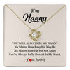 Love Knot Necklace 18K Yellow Gold Finish | 1 | Personalized Nanny Necklace You're Always In My Heart Nanny Birthday Mothers Day Christmas Jewelry Pendant Customized Gift Box Message Card | teecentury