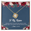 Love Knot Necklace 18K Yellow Gold Finish | Personalized Nonna Necklace From Grandkids Granddaughter Grandson I've Loved You My Whole Life Floral Nonna Birthday Mothers Day Christmas Customized Message Card | teecentury