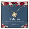 Love Knot Necklace 18K Yellow Gold Finish | Personalized Oma Necklace From Grandkids Granddaughter Grandson I've Loved You My Whole Life Floral Oma Birthday Mothers Day Christmas Customized Message Card | teecentury